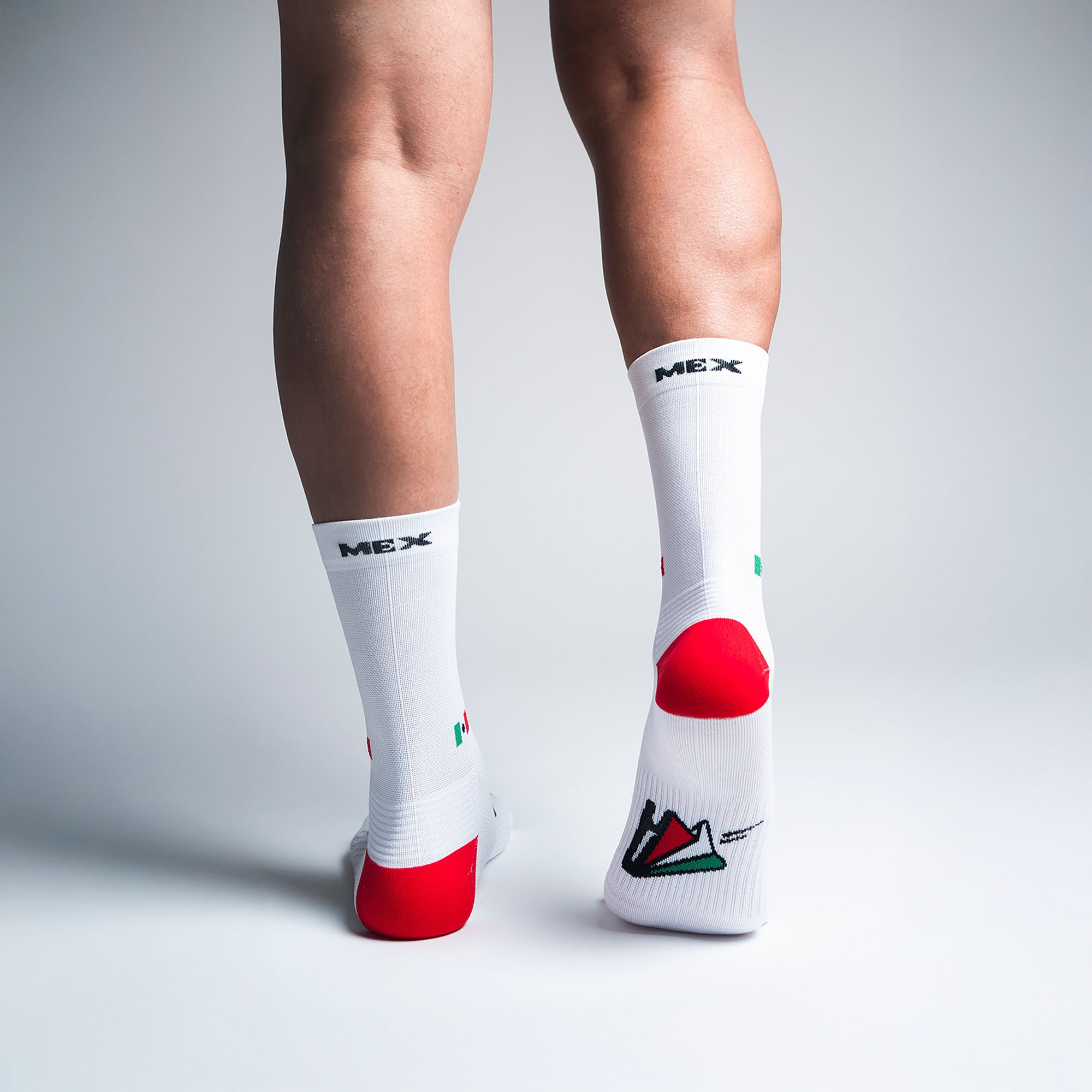 Calcetas deportivas Viva México Bandera para running, maratón y ciclismo. Con diseño técnico transpirable, compresión media y soporte en arco plantar, costura antiampollas.